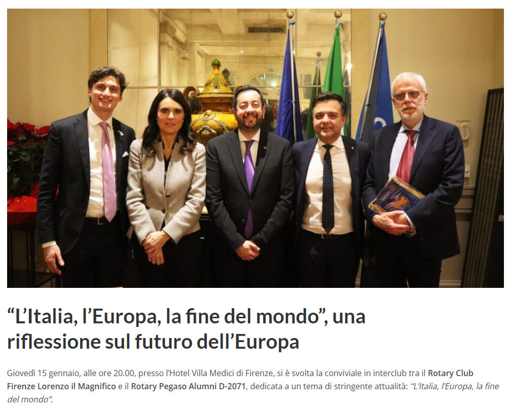 “L’Italia, l’Europa, la fine del mondo”, una riflessione sul futuro dell’Europa “L’Italia, l’Europa, la fine del mondo”, una riflessione sul futuro dell’Europa